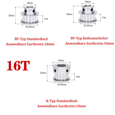 Zahnriemenscheibe (Pulley) 10-120 Zähne - Für 10mm Breite Zahnriemen Zahnriemenscheibe (Pulley) 10-120 Zähne - Für 10mm Breite Zahnriemen