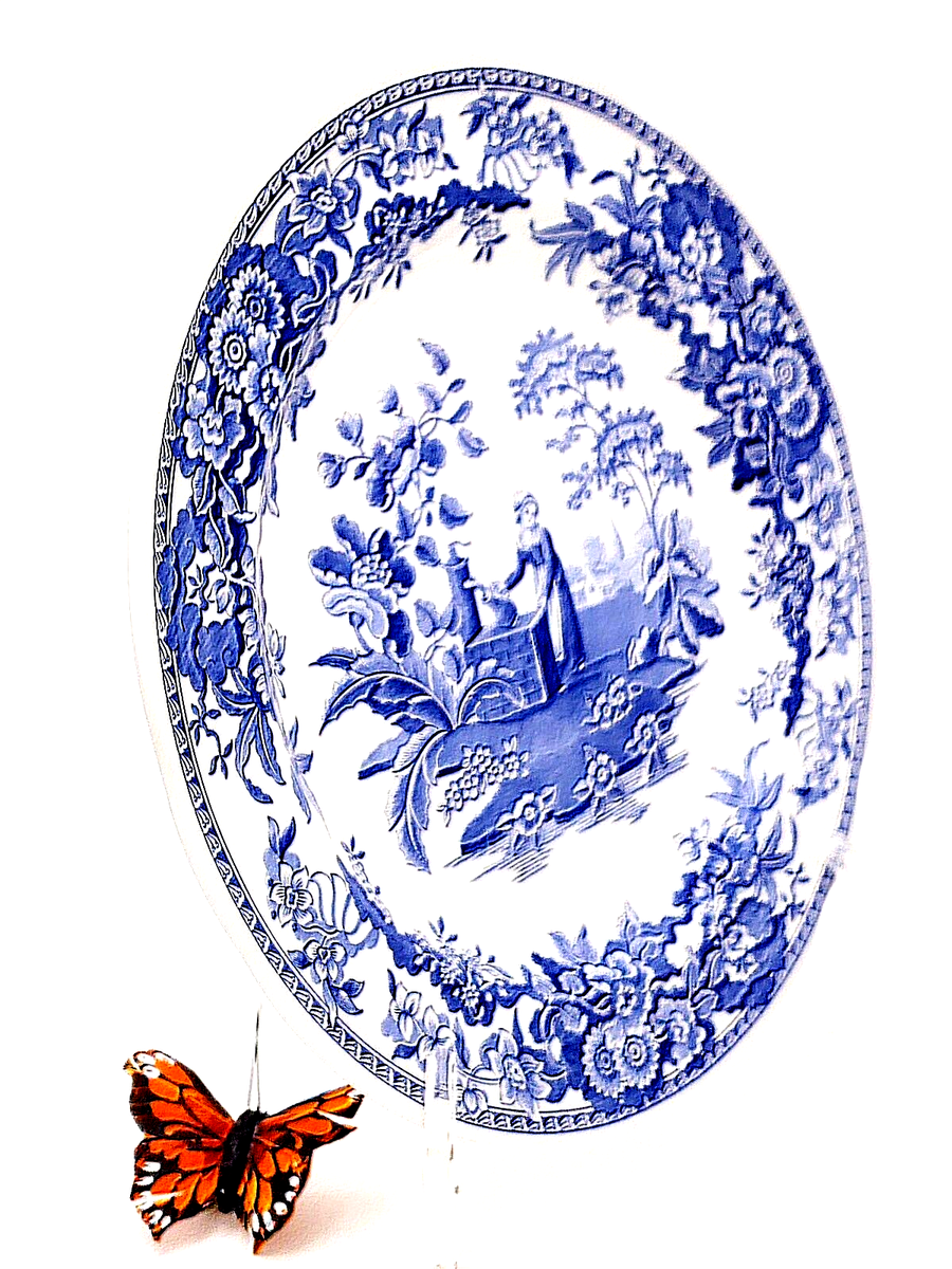 Spode Girl At Well Dinner Plate Blue Room Collection - w/ Hanger