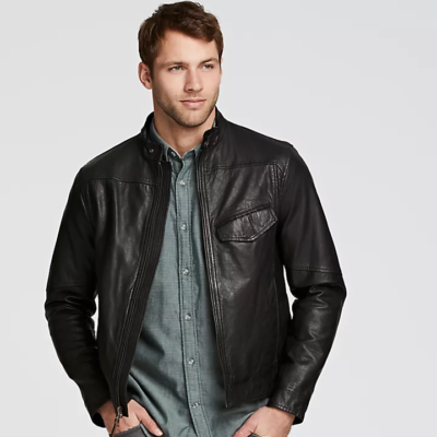 NWT Timberland Men's Kinsman Goat Suede Leather Cafe Racer Jacket