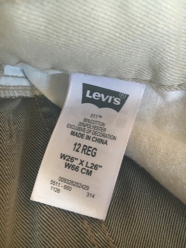Boys LEVI’S 511 jeans size 12reg 26x26 great condition - Imagen 4 de 8