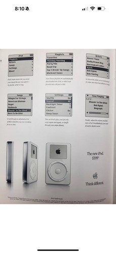Vintage 2001 APPLE iPOD Poster Brochure Print Ad 2-SIDED - Picture 3 of 5