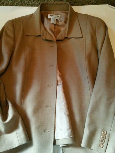 Pendleton Sz 12 Petite VIRGIN WOOL Blazer Womens $198 Jacket Herringbone Lined - Picture 2 of 11