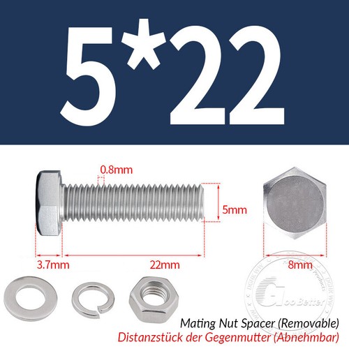 Set viti esagonali M2 - M24 acciaio inox A2 DIN 933 con rondelle dado - Foto 56 di 251