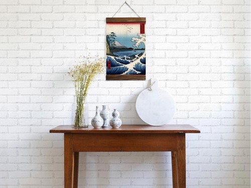 Utagawa Hiroshige - Seascape in Satta in the Province , Wood Framed Canvas Print - Picture 3 of 10