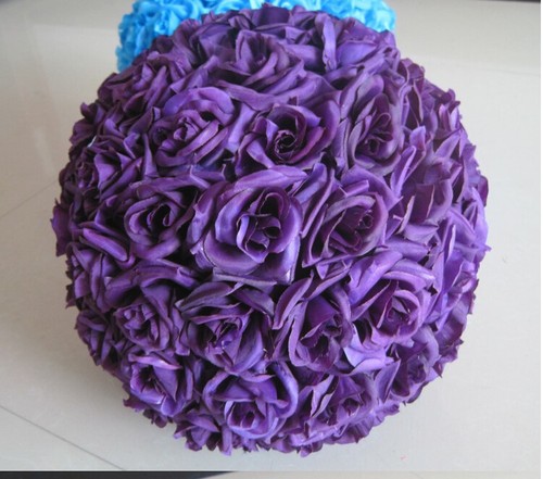 11-12" Rose Flower Kissing Ball Silk Rose Pomander for Wedding and Party 1 Piece - Picture 16 of 35