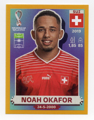 2022 Panini FIFA World Cup Sticker SUI18 Noah Okafor (Switzerland