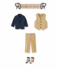 Janie and Jack Boys "Countryside Classic"Vest/pant/jacket suit 4 Pc Set Size 3
