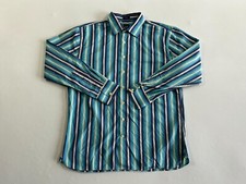 Gap Dress Shirt Men's XL Multicolor Vertical Striped Long Sleeve Fitted Premium