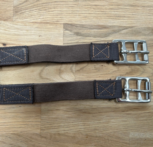 Pony Girth 36" Cob Horse Elastic End Aerborn Cushion Web Elasticated End Brown - Picture 3 of 5