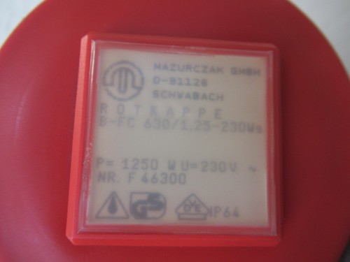 Mazurzczak B-FC630/1,25-230Ws Rotkappe 1250 Watt 230V - Picture 2 of 13