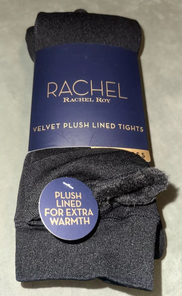 Rachel Roy Velvet Plush Lined Tights Footless Black 1 Pack Women's