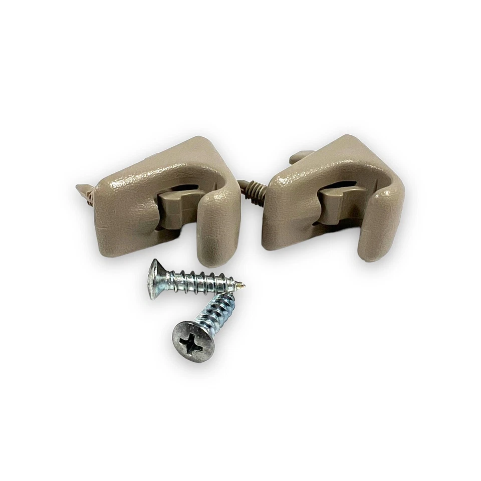 1998-2002 Toyota Corolla Chevy призма солнцезащитный козырек зажим желтовато-коричневый пара с набором винтов - Изображение 2 из 4