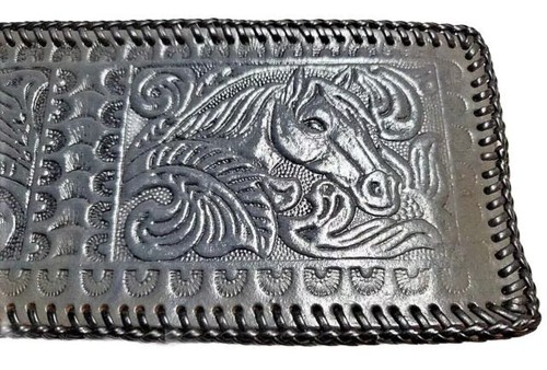 Handmade HORSEHEAD WALLET Genuine LEATHER with Edge LACING Mens Bi-fold Billfold - Picture 35 of 38