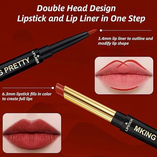 Double head lipstick matte moisturizing lipliner Long makeup ▲>^ lasting P4A6 - Picture 15 of 21