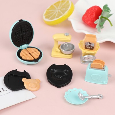 1:12 Dollhouse Mini Bread Machine Toaster Whisk Waage Plate Food Küchenset 