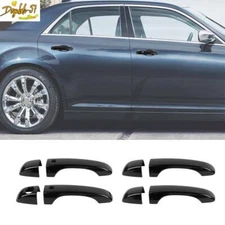 4pcs For Chrysler 300 2015-21 Black Exterior Door Handles Decor Shell Cover Trim