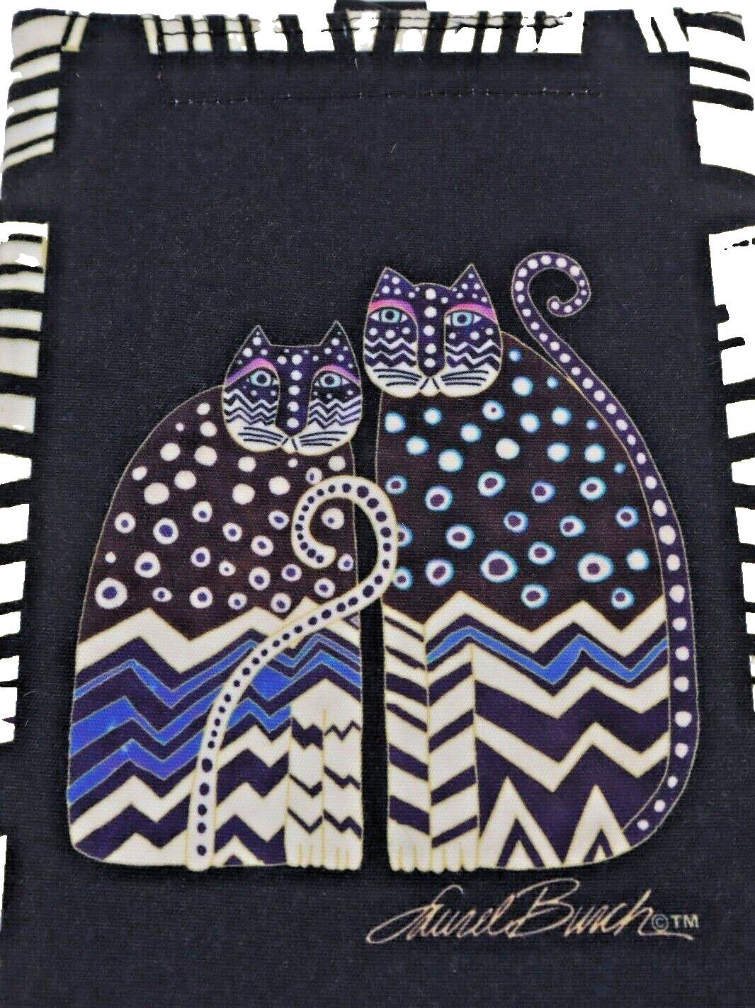 Laurel Burch iPad Kindle eReader Padded Canvas Cover Pouch Spotted Cat Twins-image