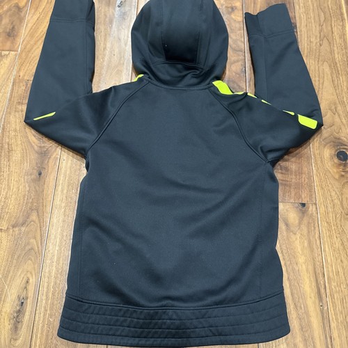 Nike Elite Boy's Therma-Fit Stripe Hoodie; Black & Neon Youth Medium 8-9 - Picture 5 of 5