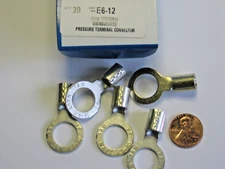 Box/20) Thomas & Betts Sta-Kon E6-12 Copper Ring Terminal for #6 AWG -1/2" Hole