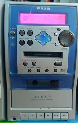 aiwa MD/CDステレオシステム LCX-MD210 AIWA LCX-MD 210 Mini Music System- AUX/CD/MD Stereo System