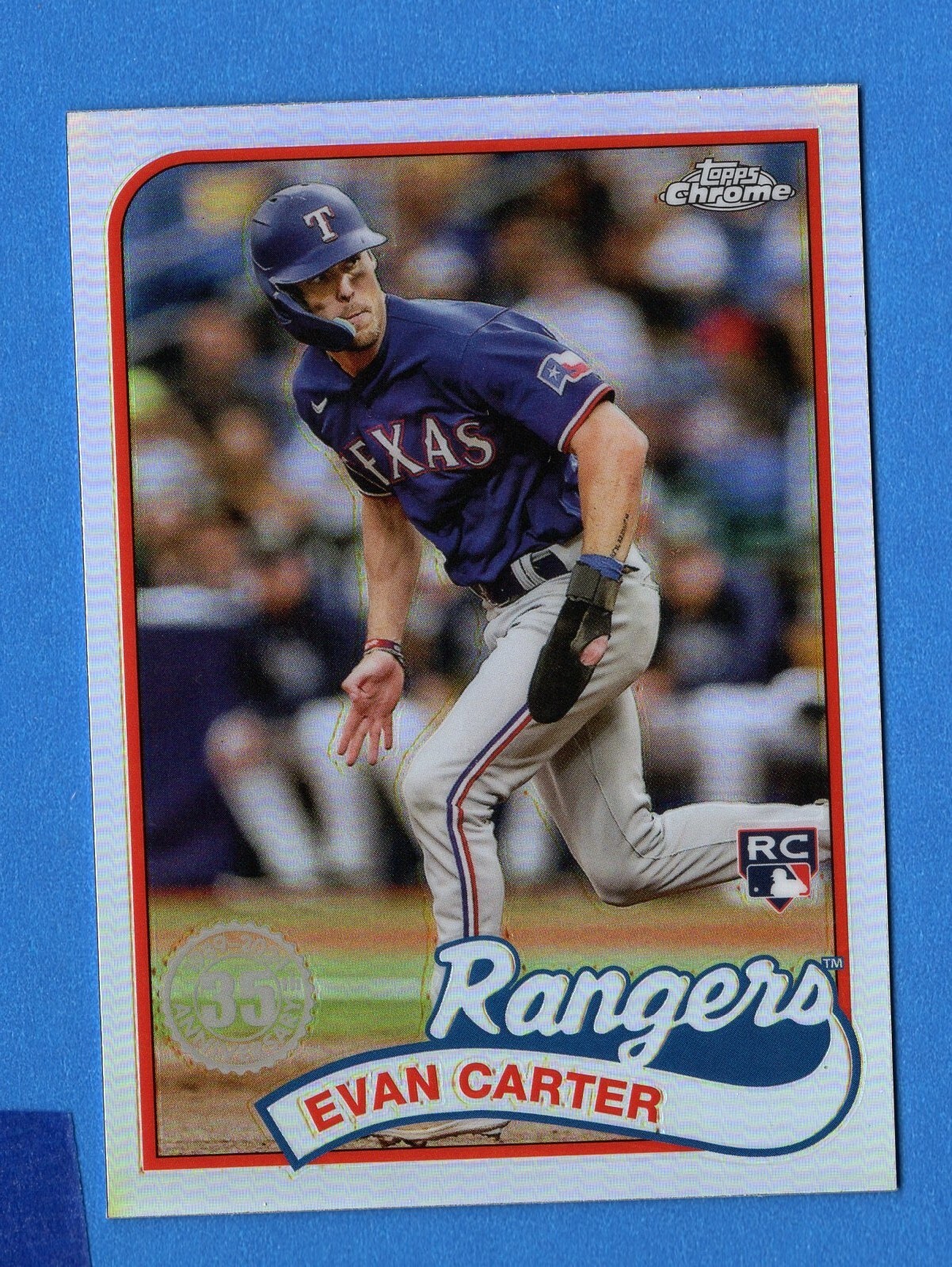 2024 Topps Chrome Evan Carter Rookie RC 1989 35th Insert Refractor #89CB-13