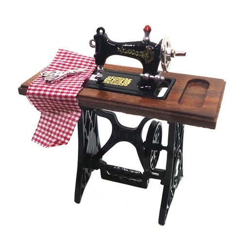 Kids Pretend Sewing Machine Model Miniature Landscape Furniture - Picture 4 of 12