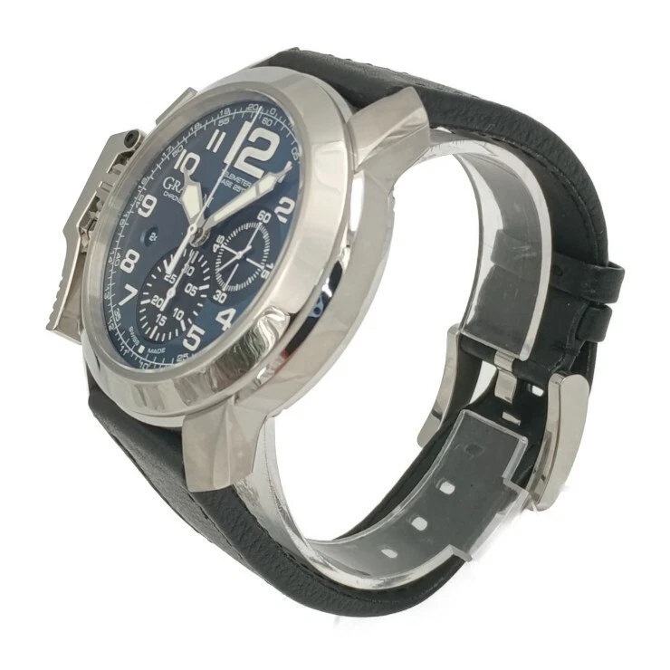 Reloj GRAHAM Chronofighter Gran Tamaño 2CCAS.U01A Plateado Azul Esfera SS Para hombres Fecha Foto 2 de 4