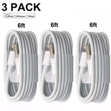 3-Pack 6ft USB Data Charger Cables Cords For i Phone 5 6 7 8 X 11 12 13 14 Plus