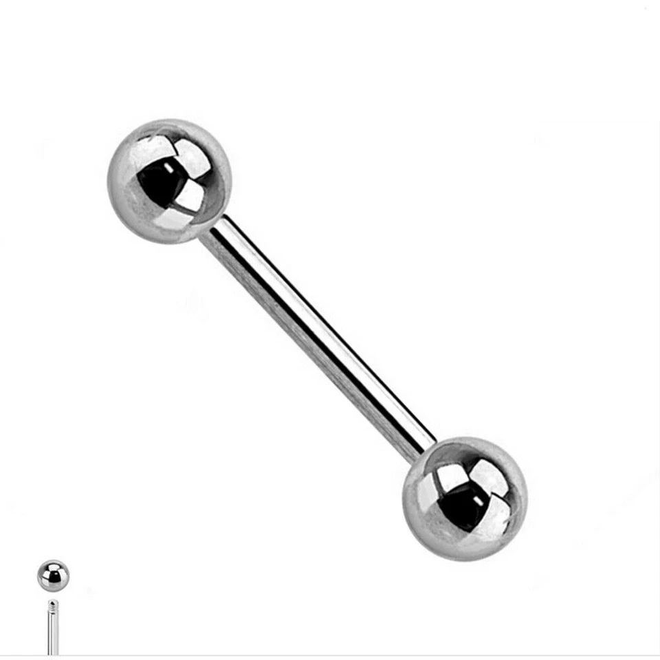 Piercing barra lingua Orecchio Bilancino Barbell in Acciaio Chirurgico orecchino - Immagine 4 di 4