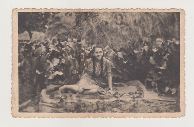 Pretty Cute Young Woman Charming Attractive Lady Girl Hair Braids Nice Old Photo