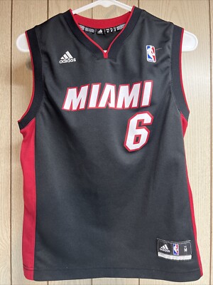 Lebron James #6 Miami Heat Adidas Youth Medium Black MIAMI