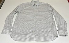 Ted Baker Shirt Mens Size 6 Button Up Long Sleeve Houndstooth All Over Print