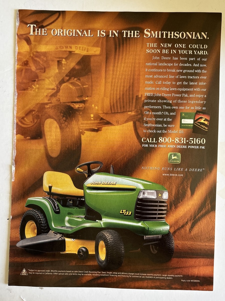 image.title John Deere Lawn Garden Tractor Vintage  Magazine Print Ad Advertisement