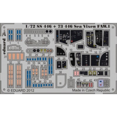 MW22 EDUARD SS446 SEA VIXEN FAW.1 INTERIOR S.A. 1/72 ZOOM SET for CYBER HOBBY