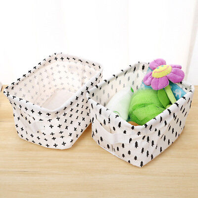 Cotton Linen Foldable Laundry Clothes Quilt Toy Storage Bag Basket Box Organizer