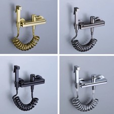 Brass Toilet Bidet Sprayer Mixer Valve Faucet Set 3m Telephone Shower Hose
