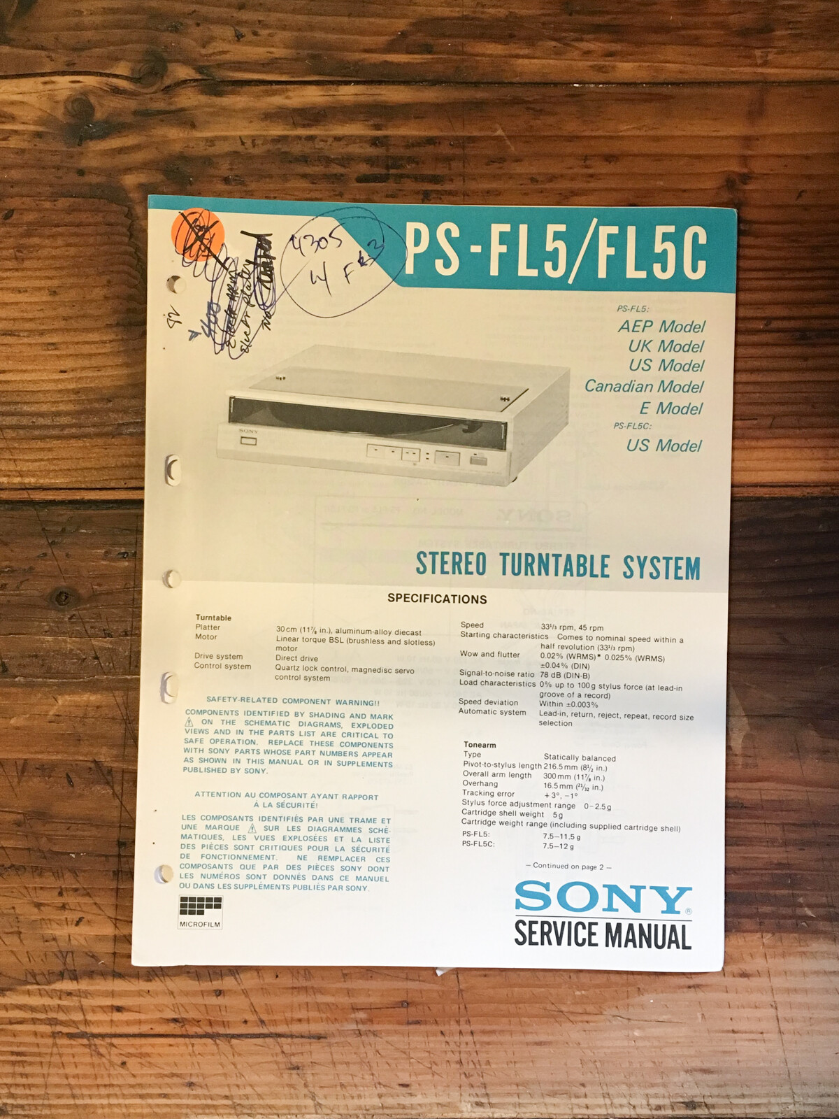 Sony ps-fl5 vintage audio equipment - eBay listing photo 3