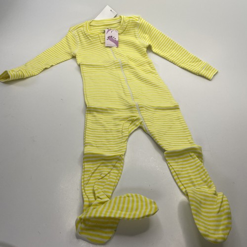Pijama primario orgánico a rayas mini patas con cremallera sol marfil 9-12M - Imagen 10 de 15