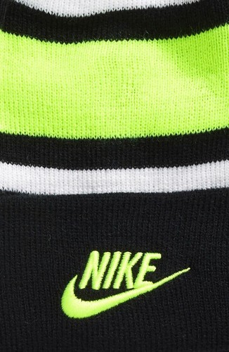 New Nike Futura Foldover Black Volt Beanie & Glove 2 Piece Set Boys Youth NWT - Picture 2 of 2