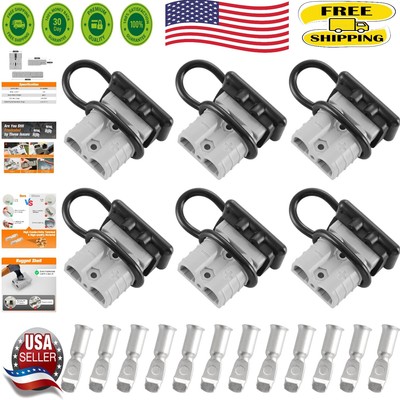 Secure 50 Amp Battery Quick Connect/Disconnect Kit - 6 Pcs with Dustproof Cover