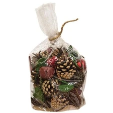 Holiday BOWL FILLER - Unscented Pinecones, Jingle Bells, Leaves, Wood Stars