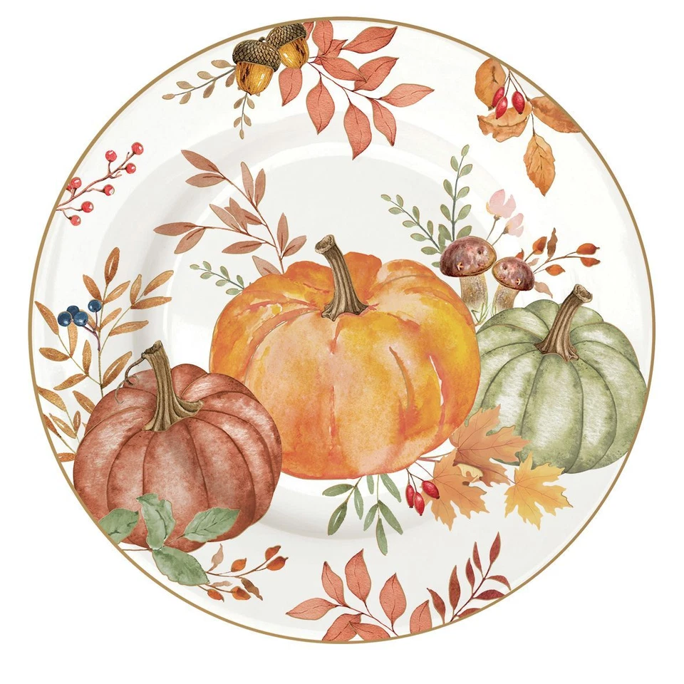 Tellerset 18tlg. HARVEST Herbst mit Blättern, Karos und Kürbismotiv Easy Life - Bild 4 von 4