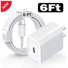 Original USB-C Wall Fast Charger Block 6ft Cable For iPhone 16 15 14 13 Pro Max