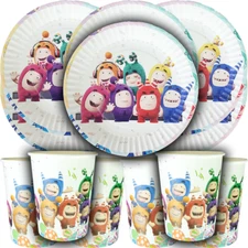 ODDBODS cup plate banner birthday party supplies favor centerpiece decoration