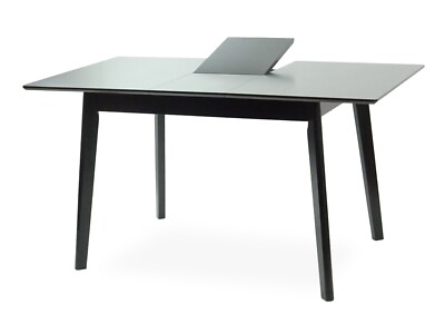 Extendable Rectangular Dining Room Table Modern Solid Wood, Espresso (Black) Col