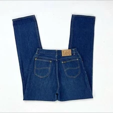 Vintage 80s Lee Dark Wash High Waist Straight Leg jeans! 28" Waist Tall 