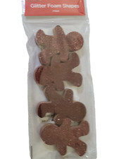 Holiday Style Glitter Foam Shapes - Gingerbread Men