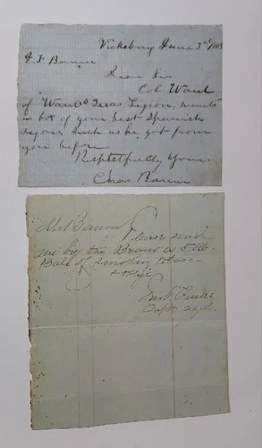 Waul's Legion Texas Confederate Civil War Documents Wanting Cigars