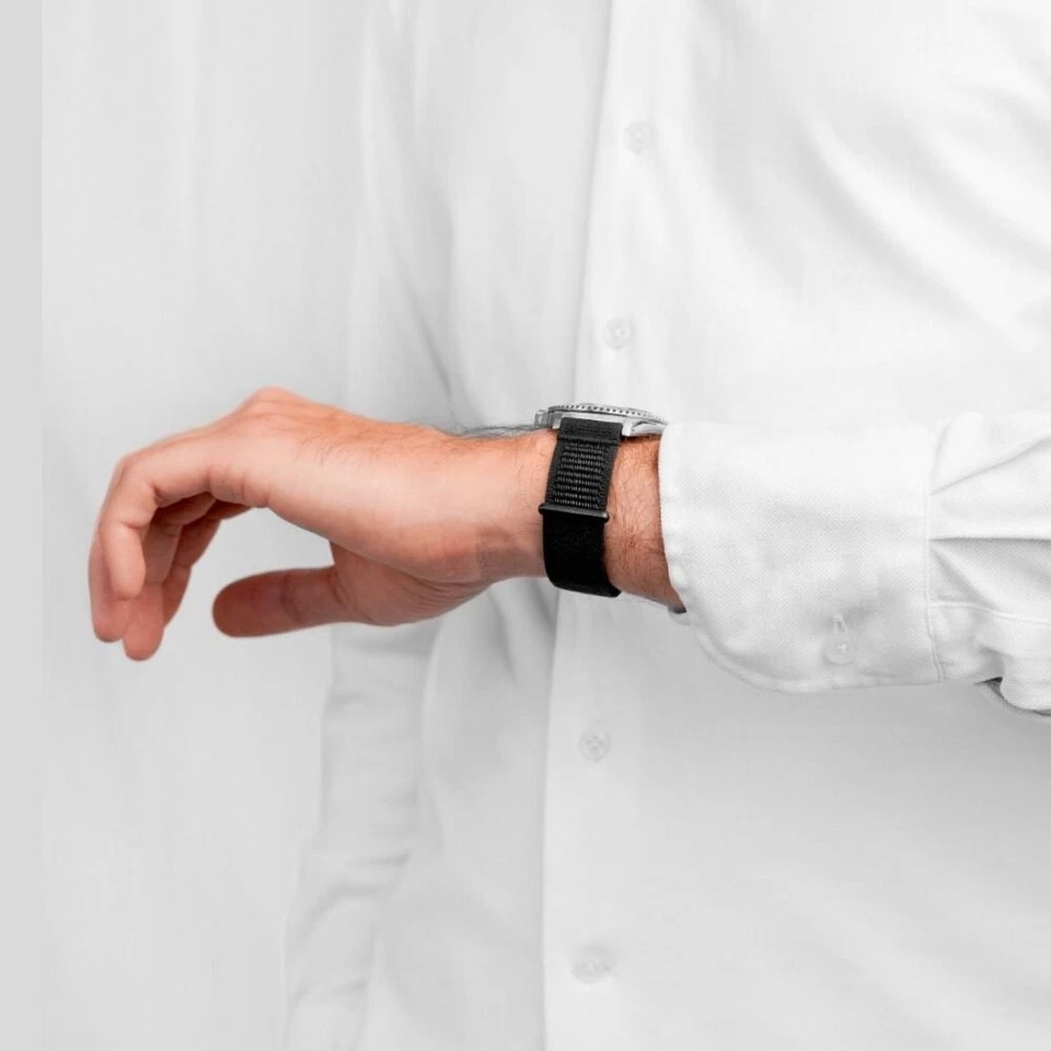 Hirsch Vocem Black for smartwatch Strap Soft, Elastic & Versatile, 20 mm Foto 4 de 4