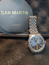 San Martin SN0144 Automatic Sunbrust Jianzhan Navy Blue Dial